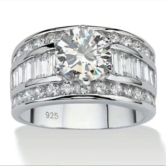 Jewelry - New 925 Silver Bridal Engagement Wedding Promise Romantic Proposal Diamond Ring